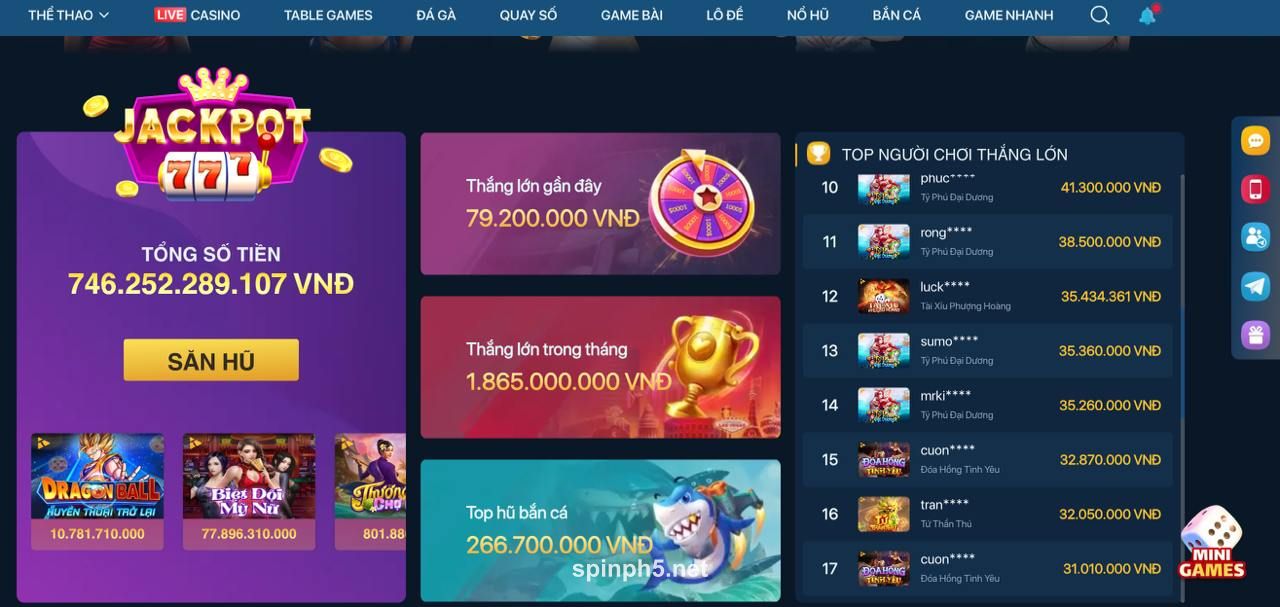 spinph jackpot game feature showcase